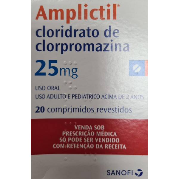 AMPLICTIL - CLORIDRATO DE CLORPROMAZINA 25mg - 20 COMPRIMIDOS